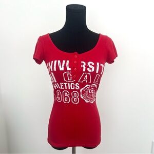 Red Varsity Tee in Size XS